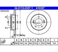 ATE 24.0110-0357.1 Discofreno HYUNDAI KIA