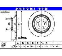 ATE 24.0111-0165.1 Disco freno per MAZDA
