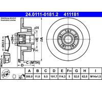ATE 24.0111-0181.2 Discofreno RENAULT