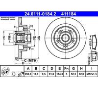 ATE 24.0111-0184.2 Discofreno RENAULT