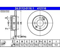 ATE 24.0112-0116.1 Disco freno per DACIA,RENAULT