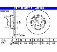 ATE 24.0112-0126.1 Discofreno BMW