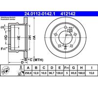ATE 24.0112-0142.1 Disco freno per MERCEDES-BENZ,VW