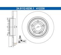 ATE 24.0112-0230.1 Disco freno per MERCEDES-BENZ