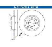 ATE 24.0112-0231.1 Disco freno per CITROËN,DS,OPEL,PEUGEOT,VAUXHALL