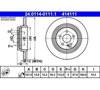 ATE 24.0114-0111.1 Discofreno MERCEDES-BENZ