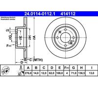 ATE 24.0114-0112.1 Discofreno CITROEN