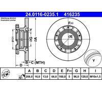 ATE 24.0116-0235.1 Discofreno FORD