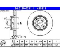 ATE 24.0120-0211.1 Disco freno per OPEL,SUZUKI,VAUXHALL