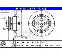 ATE 24.0120-0237.1 - Disco freno singolo posteriore ventilato 420237