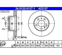 ATE 24.0122-0127.1 Disco freno per VOLVO