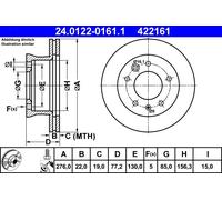 ATE 24.0122-0161.1 Discofreno VW MERCEDES-BENZ