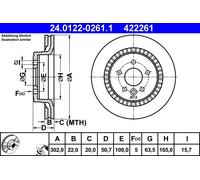 ATE 24.0122-0261.1 Discofreno VOLVO
