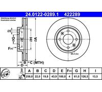 ATE 24.0122-0289.1 Disco freno per DACIA,RENAULT,SMART