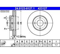 ATE 24.0123-0127.1 Disco freno per FORD