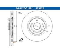 ATE 24.0123-0128.1 Disco freno per SSANGYONG