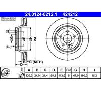 ATE 24.0124-0212.1 Disco freno per MERCEDES-BENZ