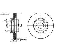 ATE Disco freno 24.0124-0252.1 anteriore ventilato Ø256 mm per Chevrolet Aveo T300 1.4/1.6 1 pezzo
