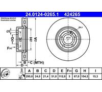 ATE 24.0124-0265.1 Disco freno per MERCEDES-BENZ