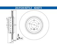 ATE 24.0124-0273.2 Disco freno per BMW,TOYOTA
