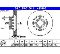 ATE 24.0125-0106.1 Discofreno AUDI