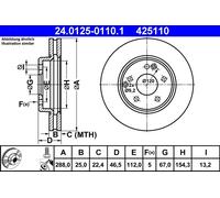 ATE 24.0125-0110.1 Discofreno MERCEDES-BENZ