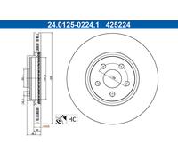 ATE 24.0125-0224.1 Disco freno per FORD