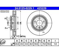 ATE 24.0125-0229.1 Disco freno per LAND ROVER