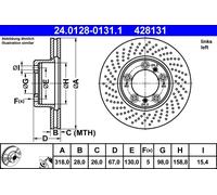 ATE 24.0128-0131.1 Disco freno per PORSCHE