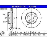 ATE 24.0128-0176.1 Discofreno MERCEDES-BENZ
