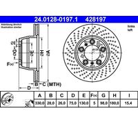 ATE 24.0128-0197.1 Disco freno per PORSCHE