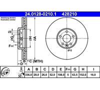 ATE 24.0128-0210.1 Discofreno VOLVO