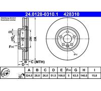 ATE 24.0128-0310.1 Discofreno VOLVO