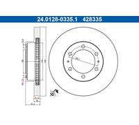 ATE 24.0128-0335.1 Disco freno per TOYOTA
