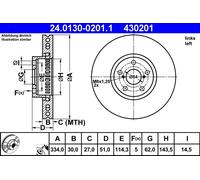 ATE 24.0130-0201.1 Disco freno per LEXUS