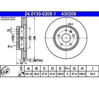 ATE 24.0130-0209.1 Discofreno OPEL CHEVROLET SAAB