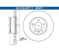 ATE Disco freno 24.0130-0271.1 ventilato