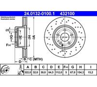 ATE 24.0132-0100.1 Discofreno MERCEDES-BENZ