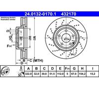 ATE 24.0132-0170.1 Discofreno MERCEDES-BENZ