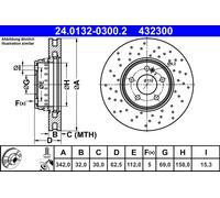 ATE 24.0132-0300.2 Discofreno MERCEDES-BENZ