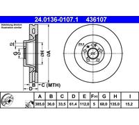 ATE 24.0136-0107.1 Discofreno AUDI
