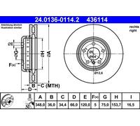 ATE 24.0136-0114.2 Discofreno BMW