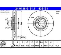 ATE 24.0136-0131.1 Disco freno per PORSCHE