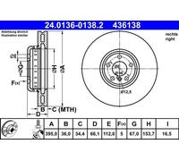 ATE 24.0136-0138.2 Disco freno per BMW