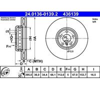 ATE 24.0136-0139.2 Disco freno per BMW