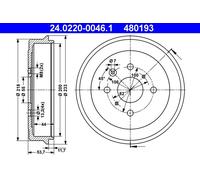 ATE Tamburo freno 24.0220-0046.1