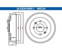 ATE 24.0220-0050.1 Tamburo freno per OPEL,VAUXHALL