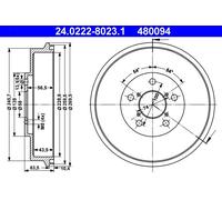 ATE 24.0222-8023.1 Tamburo freno per SUBARU