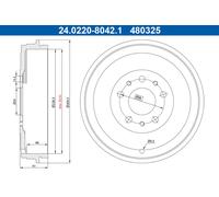 ATE 24.0222-8042.1 Tamburo freno