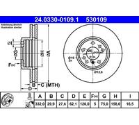 ATE 24.0330-0109.1 Discofreno BMW